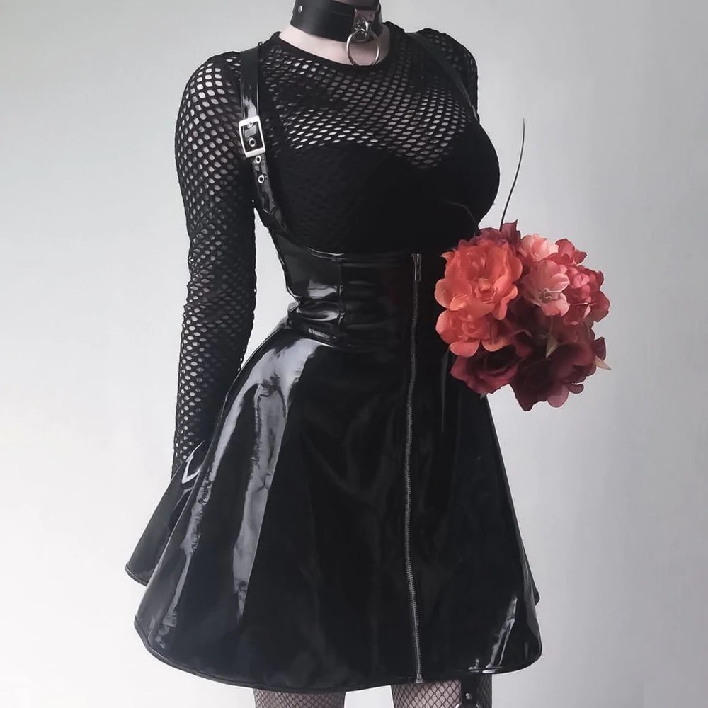 Gothic Suspender Skirt Dress Set